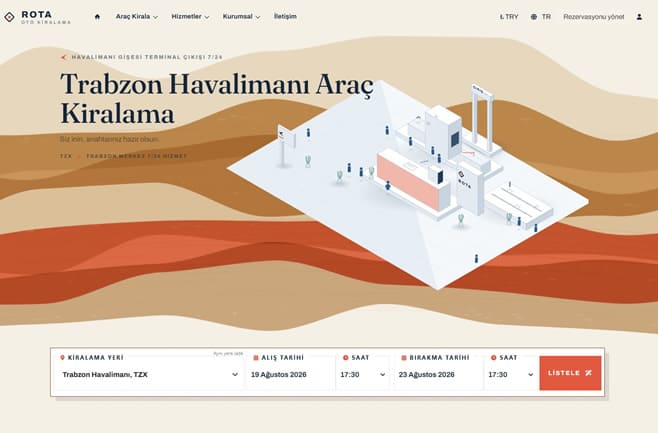 binaraba ile hazırlanmış araç kiralama web sitesi